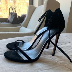 Stuart Weitzman Black suede Nudist Sandal